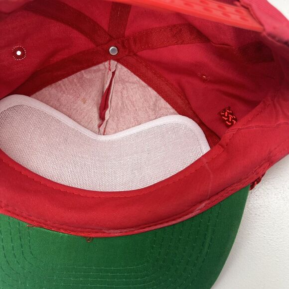 Vintage SnapBack Hat Cap Red Brads Auto Parts Rope Brim Adjustable Faded - Picture 11 of 12